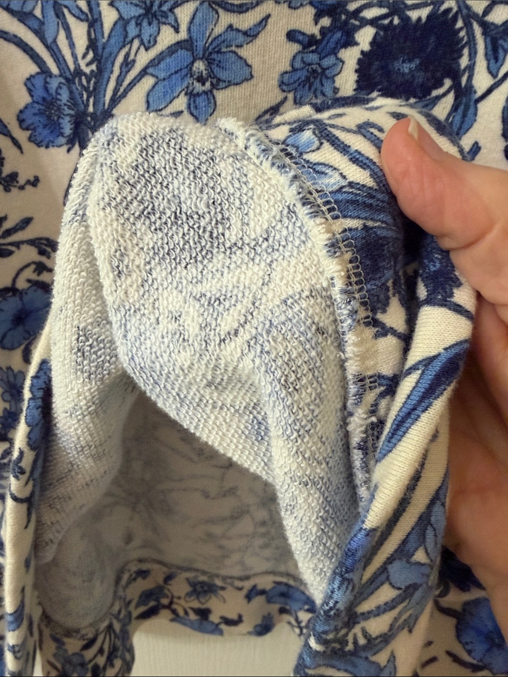 Talbots Cream Long-Sleeve Tee with Blue Floral Print - Picture 4 of 7